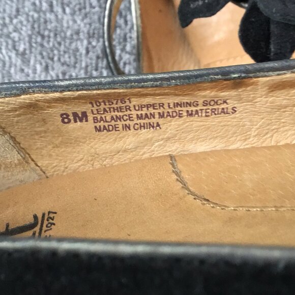 SOFFT Rockabilly BLACK SUEDE MARY JANES 8M PUMPS PLATFORM FLOWER STRAP - Picture 7 of 10